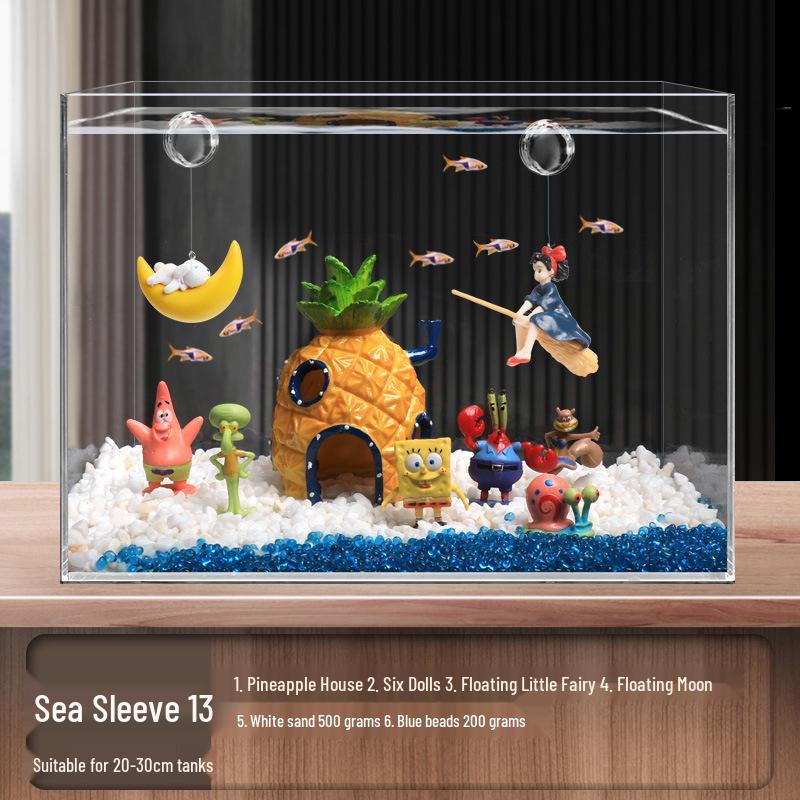 Ananas Huis Aquarium Decoratieset – Thema Figuurtjes en Decoraties van SpongeBob