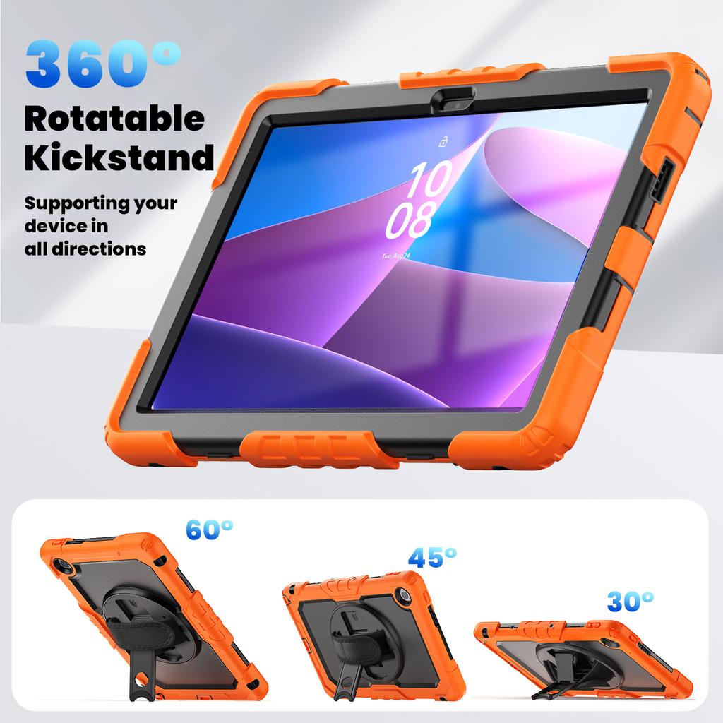 Para Lenovo Tab 10.1 (2025) Capa TB-311XU/Tab TB311FU PC+Silicone Capa para Tablet com Película PET Anti-Risco e Alça de Ombro