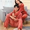 Warmer und gemütlicher Coral Fleece-Anzug für lässige, lockere Herbst- und Winterkleidung für Paare, dicker, pelziger und plüschiger Anzug