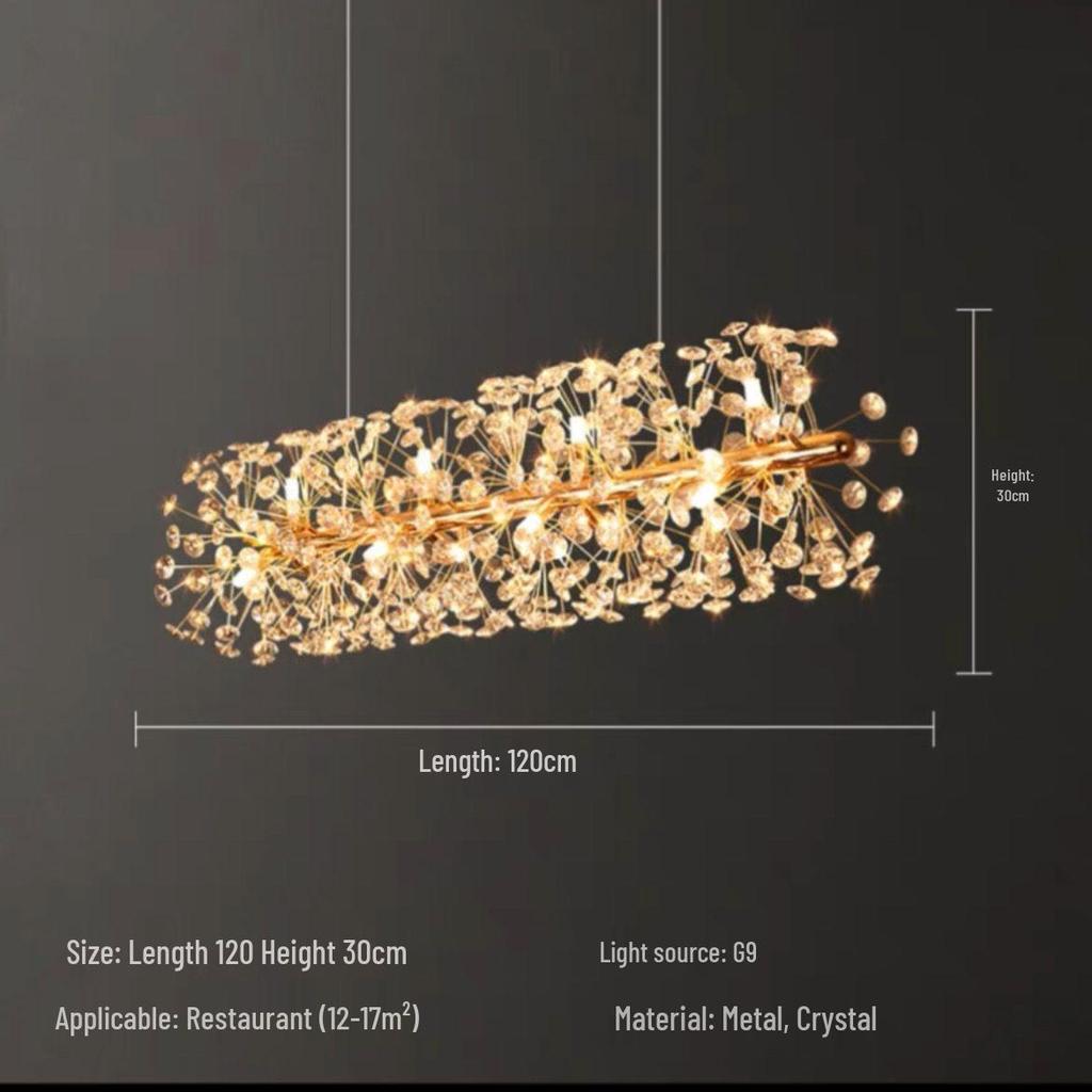 Nordic Dandelion Crystal Pendant Light for Living Room, Bedroom & Bar - Luxurious Creative Style Lighting