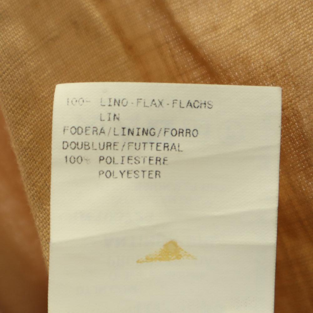 ARMANI Made in Italy 100% linen No sleeve one piece 38 beige Women Used