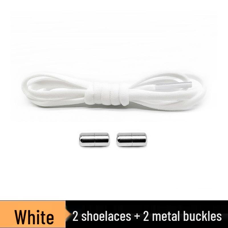 Semicircular No-Tie Elastic Shoelaces with Metal Capsule Buckle Shoe Accessories