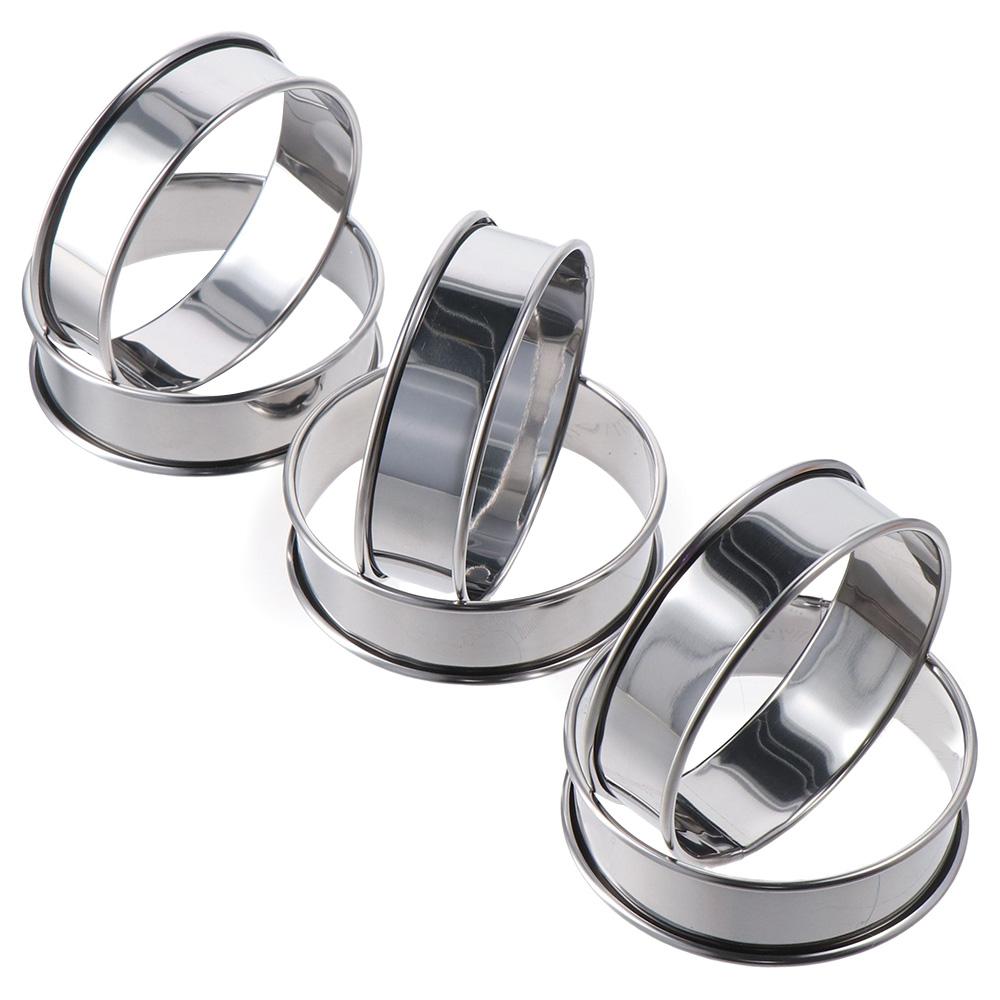 

6 pcs Silvery English Muffin Ring Set Stainless Steel Cooking Rings Brioche Molds Kitchen 1 pc