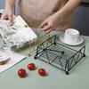 Iron Tissue Storage Holder Square Diamond Napkin Stand for Cafe Hotel Restaurant