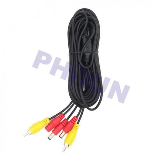 7M Car RCA Parking System Extension Power Cable Detection Wire for Backup Camera