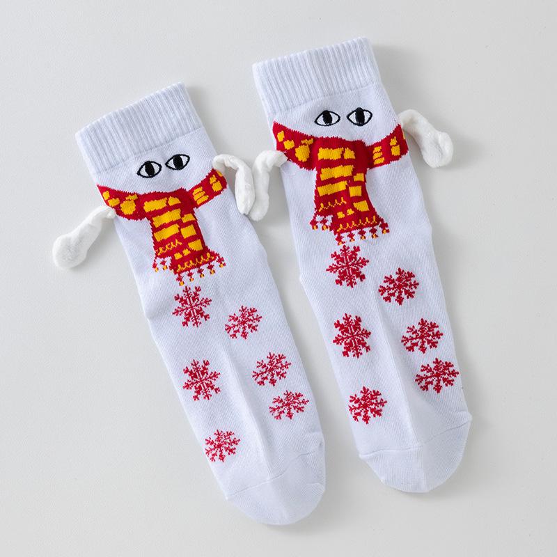Cute Black and White Mid-Calf Magnetic Couple Socks