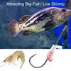 3/5/6/10/12/15/20Pcs Luminous Live Shrimp Fixing Hook Glow-in-the-dark Fishhook with Barbed Offset Freshwater Saltwater Catfish Bass Fishing Hook