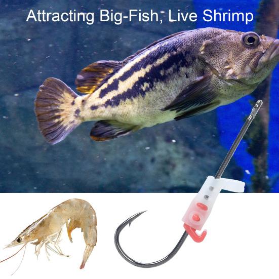 3/5/6/10/12/15/20Pcs Luminous Live Shrimp Fixing Hook Glow-in-the-dark Fishhook with Barbed Offset Freshwater Saltwater Catfish Bass Fishing