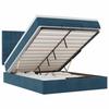 Exclusive House - Ottoman Bed Frame with Dark Blue Mattress 140x190 Cm Velvet