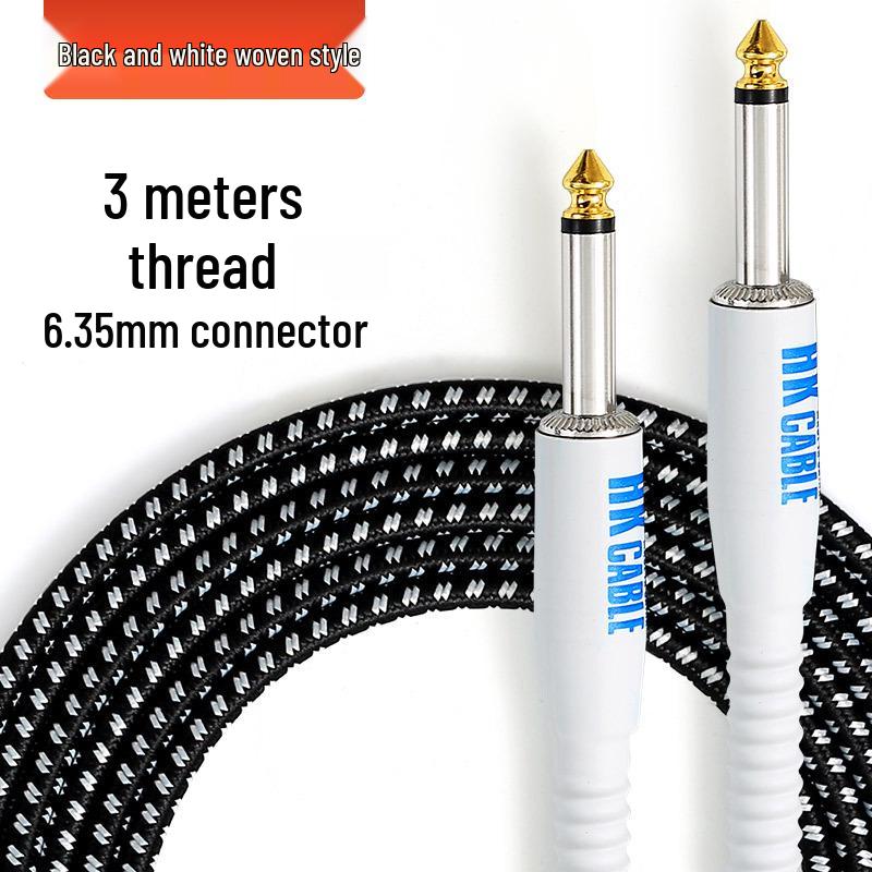 Câble Audio pour Guitare Basse Électrique avec Réduction de Bruit pour Pédale d'Effets et Connexion Haut-Parleur