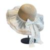 Mesh Bow Lace Straw Hat Children's Summer Big Brim Sun Protection Sun Hat Seaside Beach Vacation Sun Hat