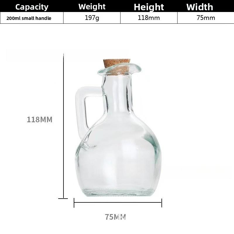 

Glass Oil Pot European Style with Handle Oil Bottle Seasoning Bottle Household Kitchen Storage Supplies