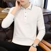 Spring and Autumn New Men's Korean Version Solid Color Sheet Lapel Long Sleeve Polo Shirt Trendy Couple Internet Celebrity Same Style Versatile Top