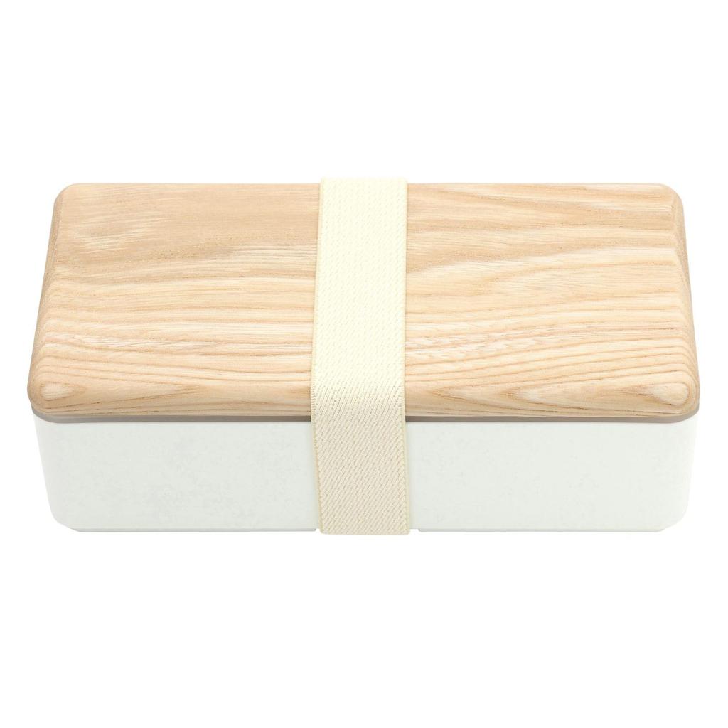 BENTO Beautiful Streamlined Wood Grain Lunch Box with a Wooden Lid Made from Hokkaido Cork Tree x x H6cm x x Lunch Box with Made in Item STORE