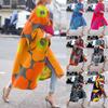 Women Fashion Printed Trench Coat Long Outerwear Cardigan Pocket Jacket Overcoat