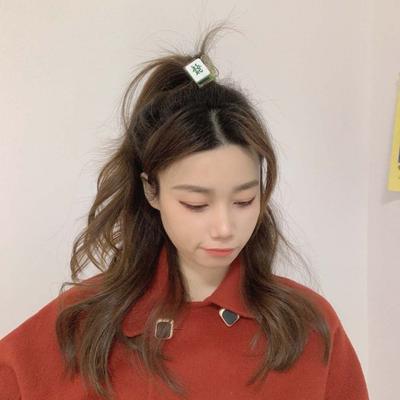 Clip Girls Resin Cartoon Pattern Chinese Style Barrette Shark Clip Mahjong Hair Claw Women Hairpin