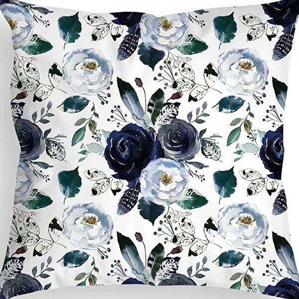 Retro American Plant Floral Print Linen Pillow Case Living Room Sofa Car Pillow Cushion