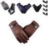 Herren Winter Warme Wildleder PU-Leder Fleecegefüttert Touchscreen Fahrhandschuhe Perfekt für Outdoor-Aktivitäten