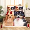 Sausage Dog King Queen Duvet Cover Floral Dachshund Bedding Set Cartoon Puppy Animal Comforter Cover Pet Polyester Quilt Cover
