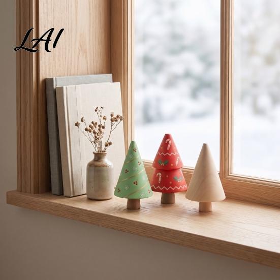 Handmade Holiday Decoration DIY Unfinished Wooden Kit Blank Craft Christmas Tree Wood Figurines Party Crafting Material for Kids Painting