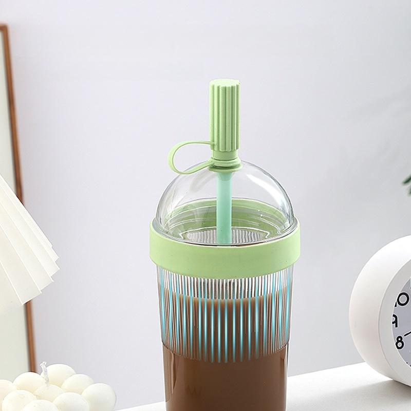 Leakproof Reusable Coffee Cup with Lid and Straw Odor Free BPA Free Tumbler for Gym Fitness Cold Smoothie Drinking