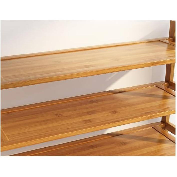 6-Tier Shoe Rack for Entryway, Natural Bamboo Wood Shoe Rack 24 Pairs Shoe Organizer Closet (26.77 x 9.84 x 35.43)(L x W x H)