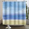 Summer Seaside Shower Curtains Ocean Beach View Coconut Trees Bath Curtain Polyester Fabric Bathroom Restroom Decor With Hooks