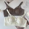 French Light Luxury Satin Thin Wireless Bra For Women Large Breast Anti Sagging