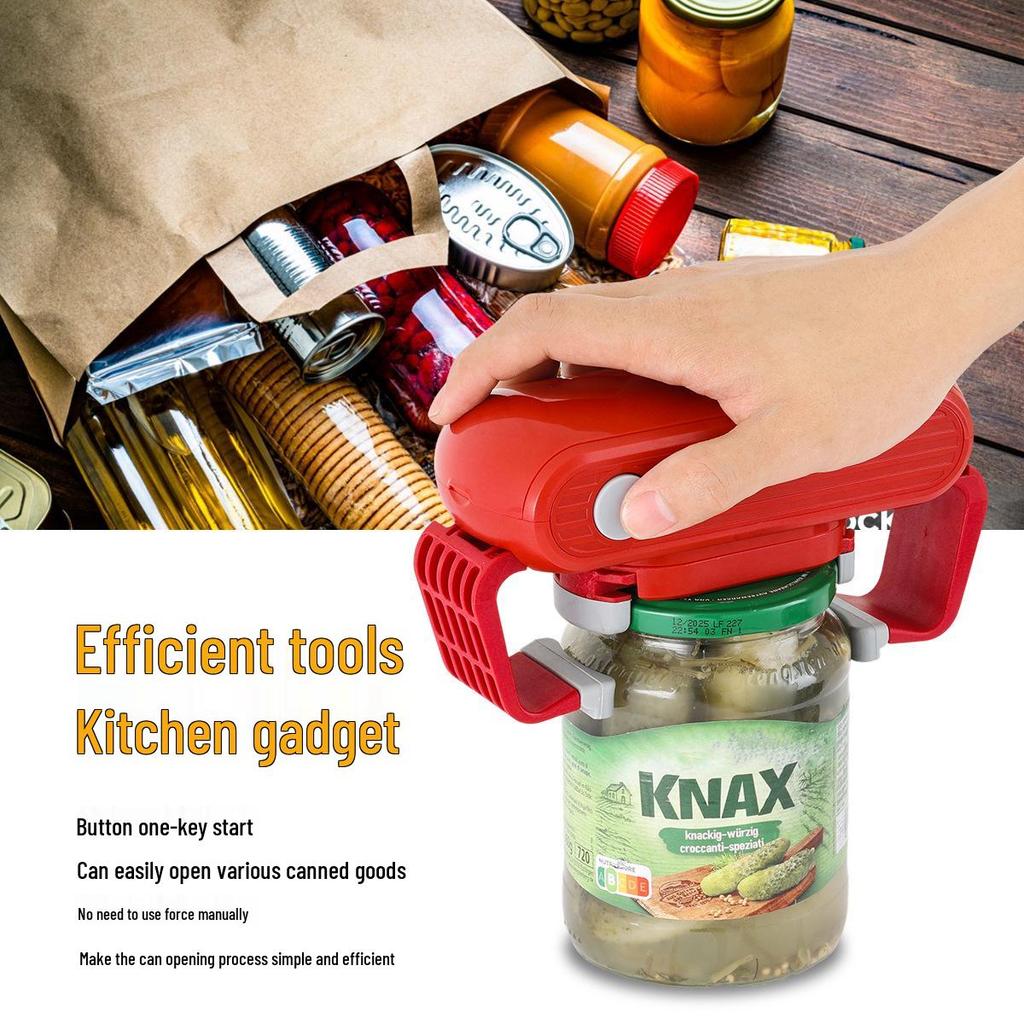 Elektrický otvírák na sklenice a lahve na jeden dotek s designem dvojitého ucha