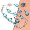 Topas Blau London Schmuck Set Edelstein Halskette Geschenk Sterling
