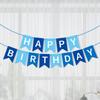 13pcs/set Blue Happy Birthday Banner, Birthday Flag Bunting for Birthday Party Backdrop Decor,Happy Birthday Sign Party Supplies