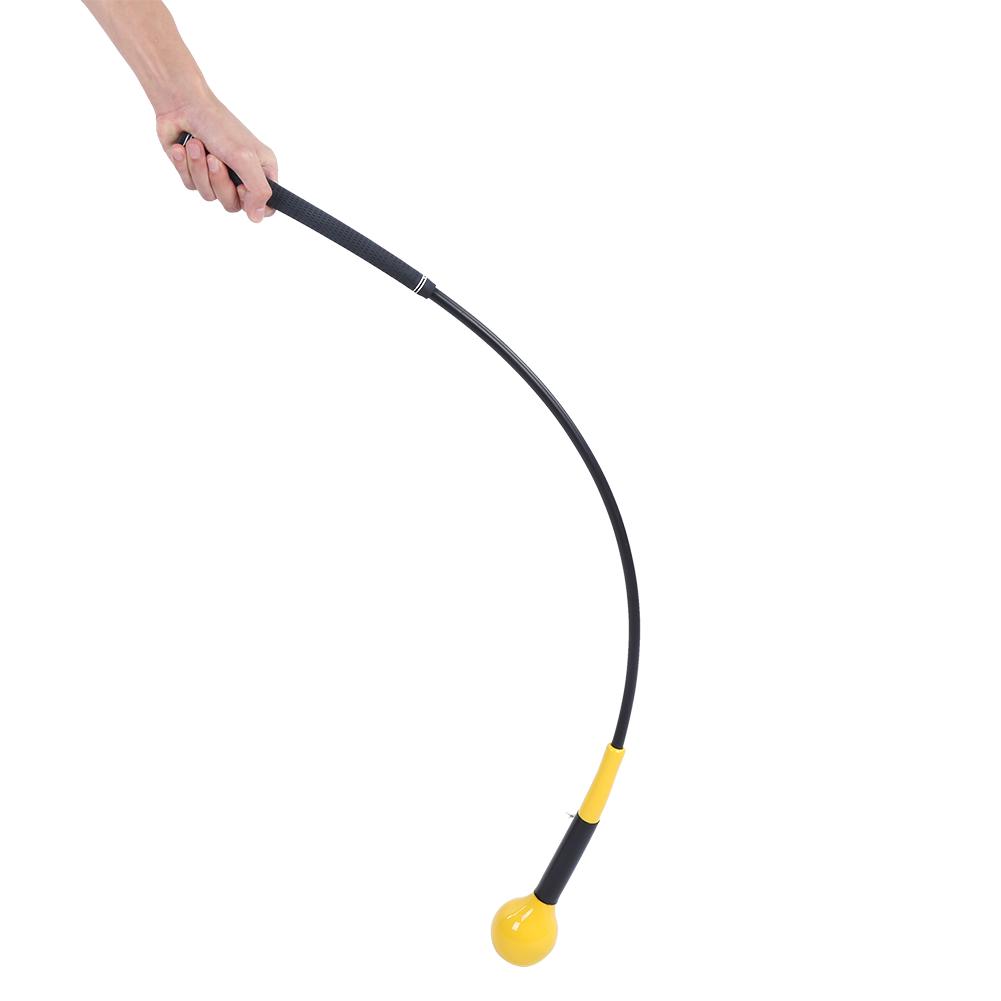 Golf Swing Trainer Indoor Practice Power Strength Tempo Training Aid Club (Yellow)