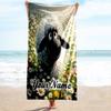 1PC Custom Name Sheep Flower Field Beach Towel Highly Absorbent And Sand-Resistant Towel for Swimming, Pool, Yoga, And Travel Lightweight
