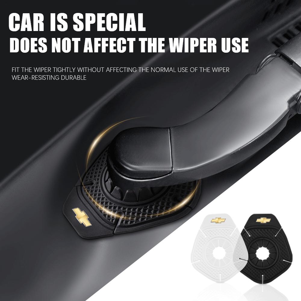 2Pcs Car Wiper Hole Dustproof Prevent DebrisSilicone Windscreen Wiper Pads For Chevrolet Spark Onix Aveo Orlando Malibu Camaro