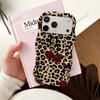 Mobile phone case Direct supply Sweet cool leopard print cherry iPhone17promax mobile phone case 13 two-in-one film case
