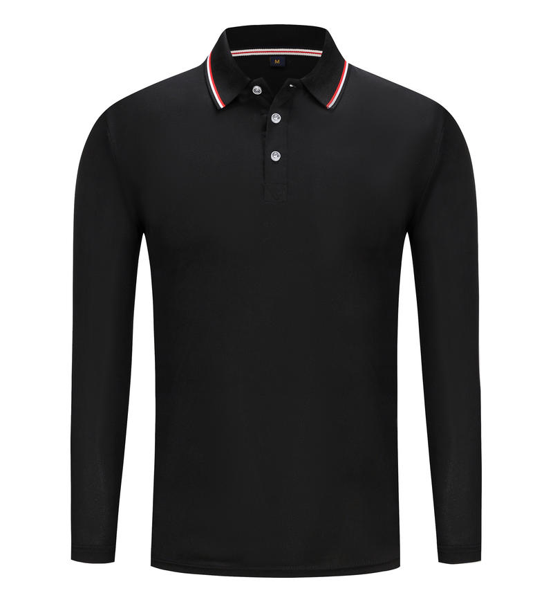 Slim Fit Mens Long Sleeve Business Brand Polo Shirt Classic Stripe Collar Business Casual High Quality Fashion Top Autumn Winter