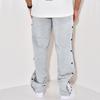 Men's Loose Fit Straight Button Athletic Pants Solid Color Long Pants Casual Pants