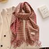 Autumn and winter new versatile couple plaid scarf women's imitation cashmere thickened warm scarf shawl