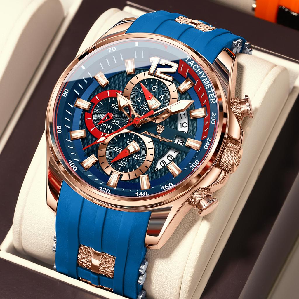 Luxury Military Men Watch Calendar Chronograph Waterproof Luminous Man Wristwatch Fashion Silicone Quartz Men's Watches
