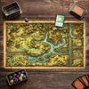 Vintage Wilderness Map Large Game Playmat Non Slip Rubberextended Mat For Card Table Games Office Workspace Keyboard Mouse Setup