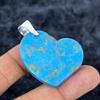 Copper Blue Turquoise Gemstone 925 Sterling Silver Jewelry Pendant 1.81" M-3343