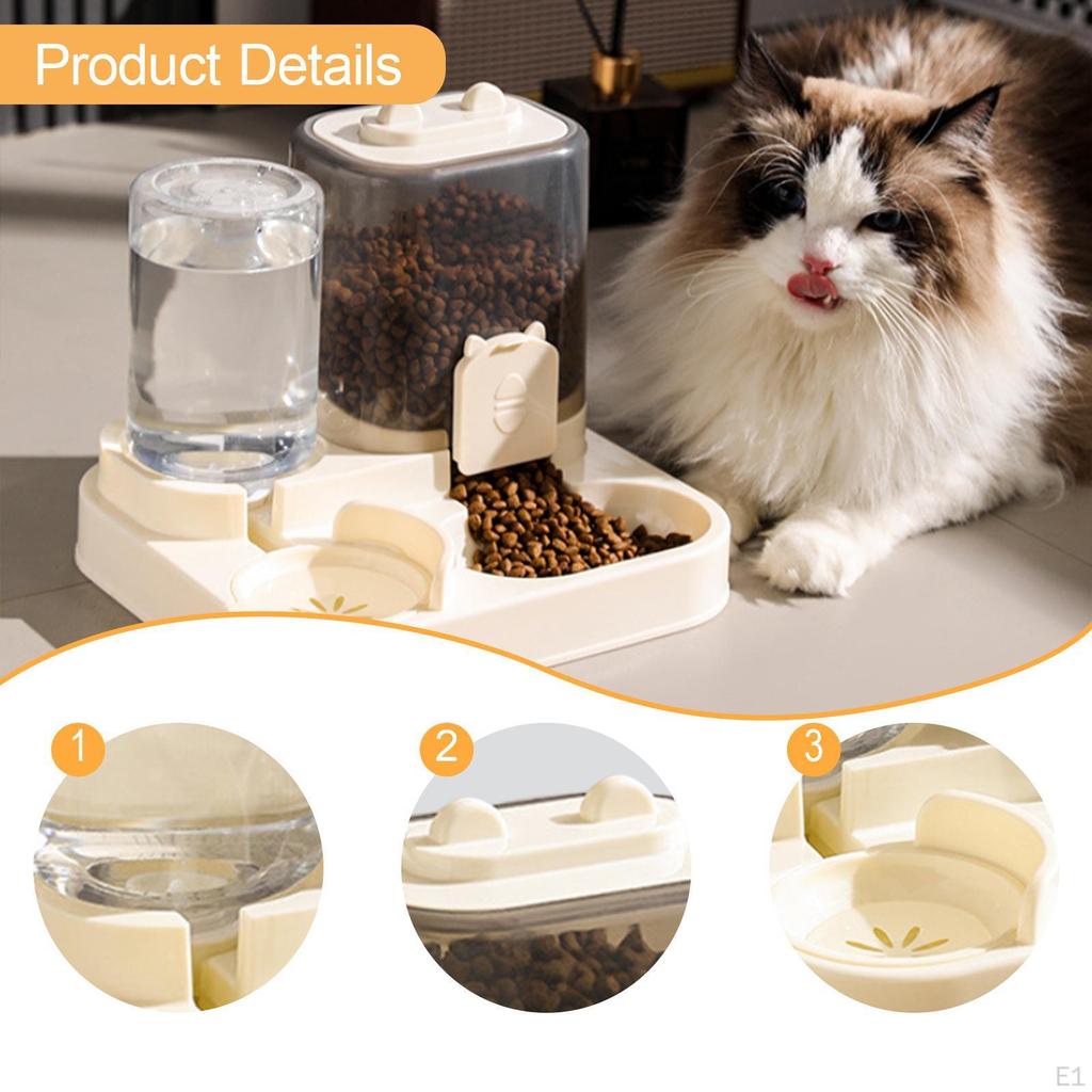 2 In 1 Automatic Pet Feeder Cats Water Container Cat Food Bowl for Small Dogs