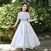 Big Kids Girls Floral Printed Long A Line Casual Summer Dress