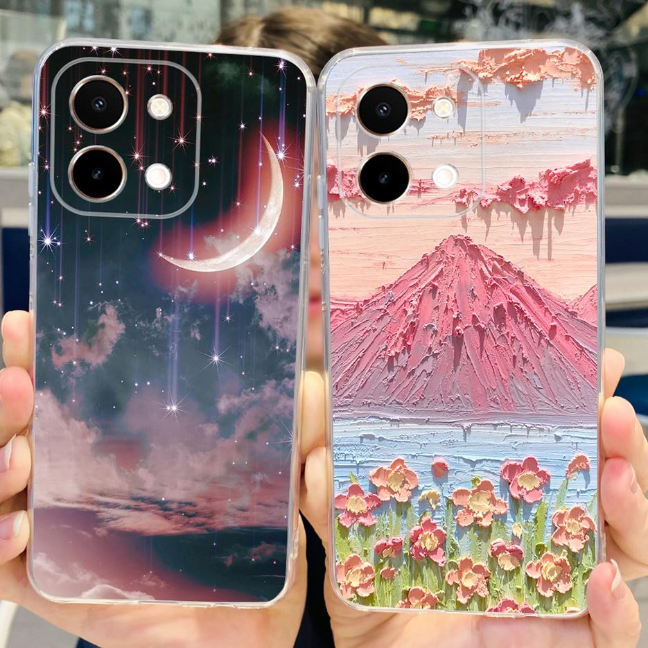 Für Vivo Y28 4G Hülle V2352 Niedliche Bemalte Abdeckung Weiche Silikon TPU Handyhülle Für Vivo Y28 Y 28 VivoY28 4G Fundas 6.68'' Coque Capa