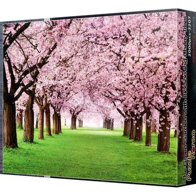 Puzzle Kore Pembe renkli ağaçlı yol mini boy yapboz, Kore popüler bulmacaları