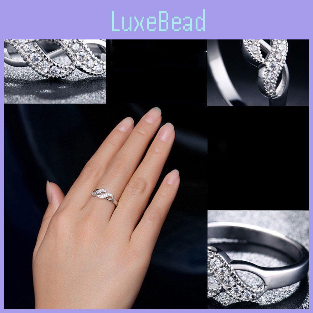 Fashionable Double Spiral Design Ring With Zirconia Inlaid White Gold Plated Women's Jewelry