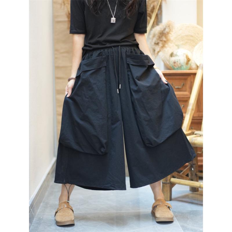 2025 Summer Women s High-Waisted Cropped Wide-Leg Denim Pants – Slimming & Versatile Style 2XL чёрный