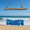 Sea Glass Wind Chime for Outside Handmade Coastal Style Blue Seaglass Art for Indoor Outdoor Garden Home Decor Housewarming Gift for Women