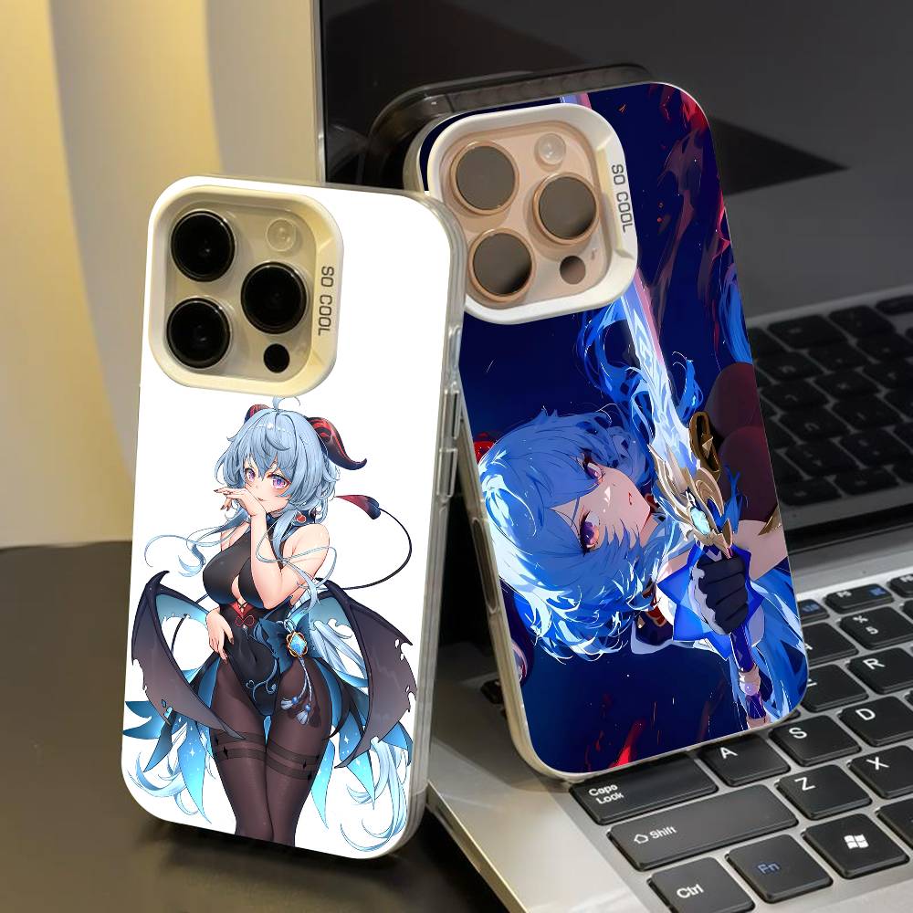 ganyu genshin impact  phone case for iPhone 17 17Air 16 15 14 13 12 11 Pro Max Plus Colorful Silver