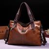 Women's Leisure Fashion Retro Tote Soft Leather Single Shoulder Messenger Large Capacity Bag CLE